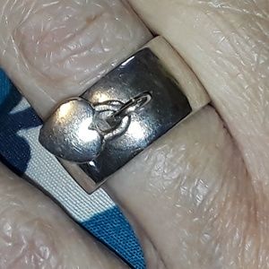 925 SS ring size 6 with dangling heart charm